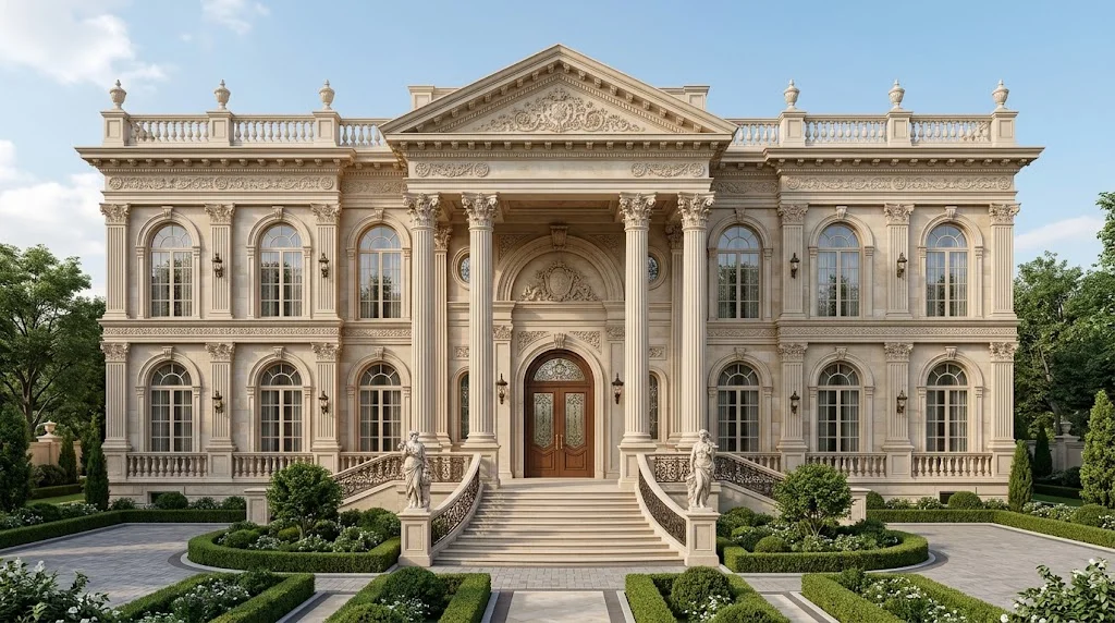 أسرار نجاح أي تصميم نيو كلاسيك خارجي للفلل والقصور - LSAF 1 طراز النيو كلاسيك ما هو
